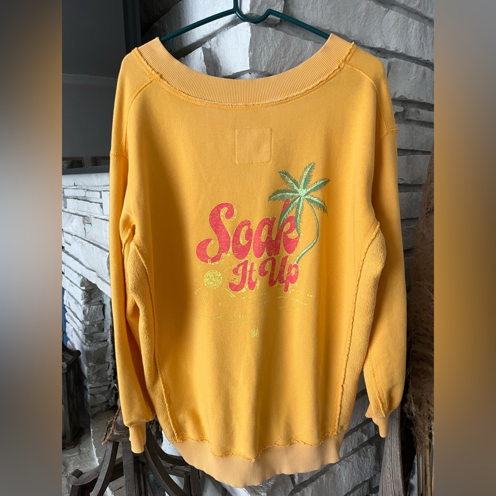 Women's Yellow V-Neck Sweater - Picture 2 of 3